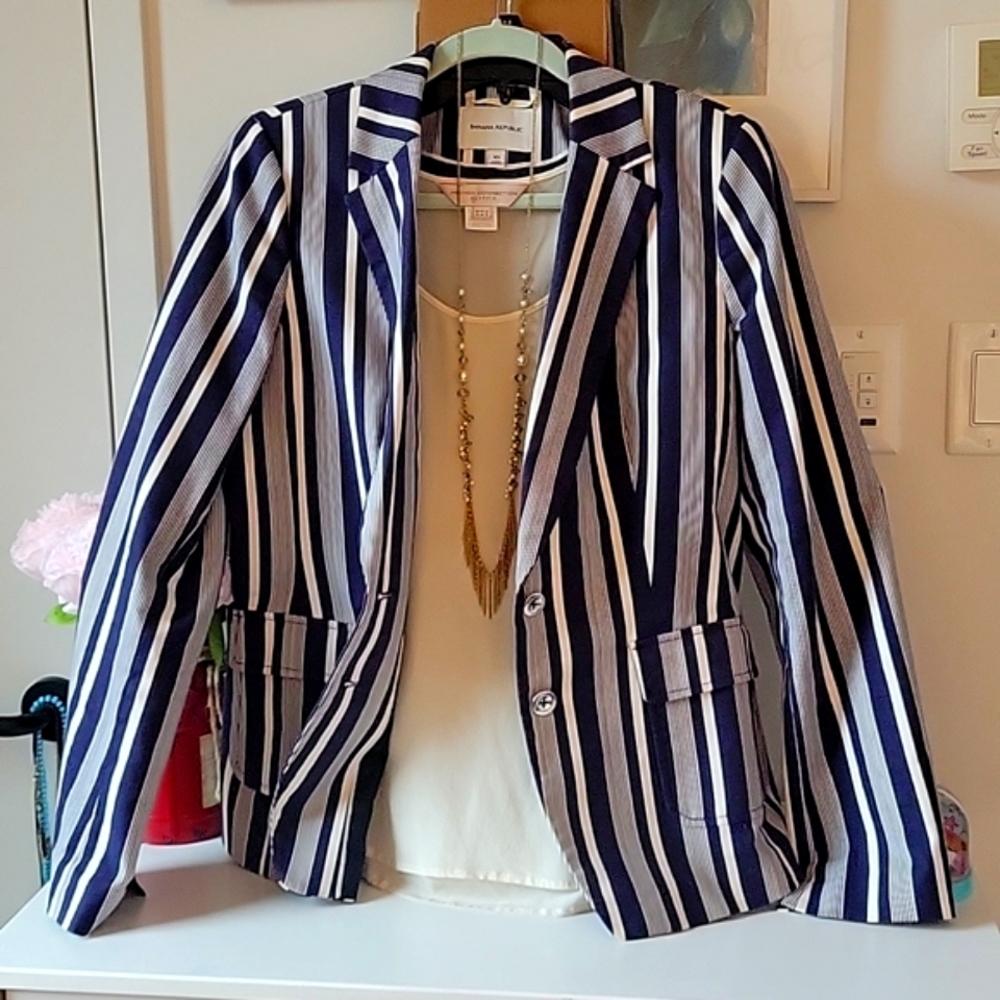 Banana Republic Tailored Pinstriped Blazer Jacket